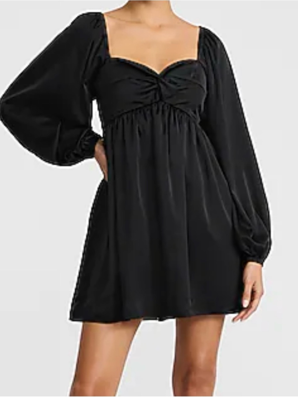 Black Long-Sleeve Mini Dress - Women